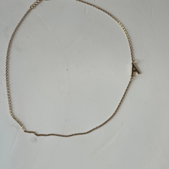 Floating A initial Necklace - Picture 3 of 3